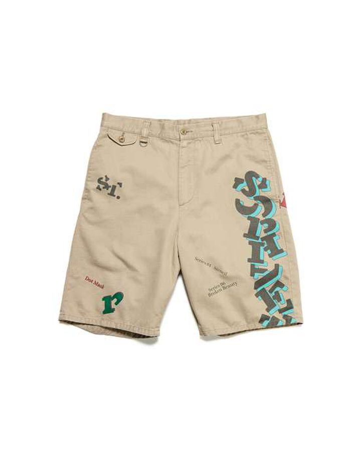 SIMON TAYLOR: LOGO CHINO SHORTS,BEIGE, medium image number 0