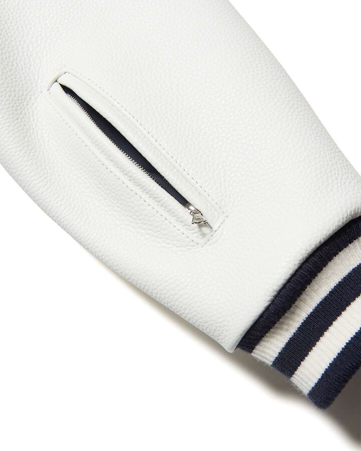 WOOL MELTON VARSITY JACKET,NAVY, medium image number 4