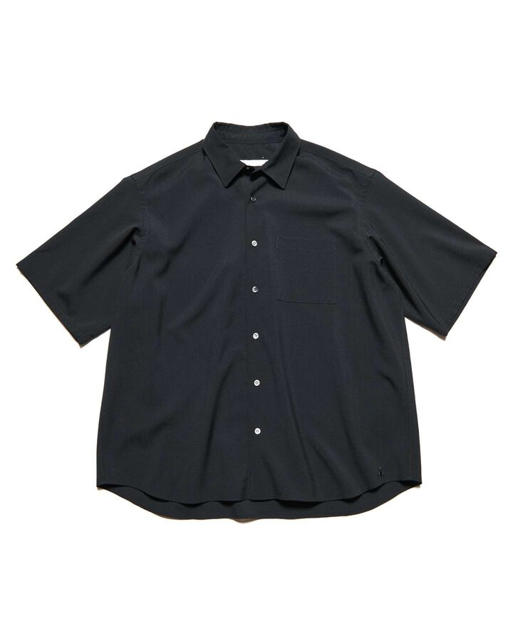 HIGH-TWIST POPLIN RELAX-FIT S/S SHIRT,BLACK, medium image number 0