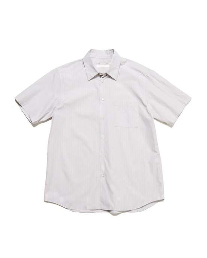 STRIPE REGULAR FIT S/S SHIRT,GRAY STRIPE, medium