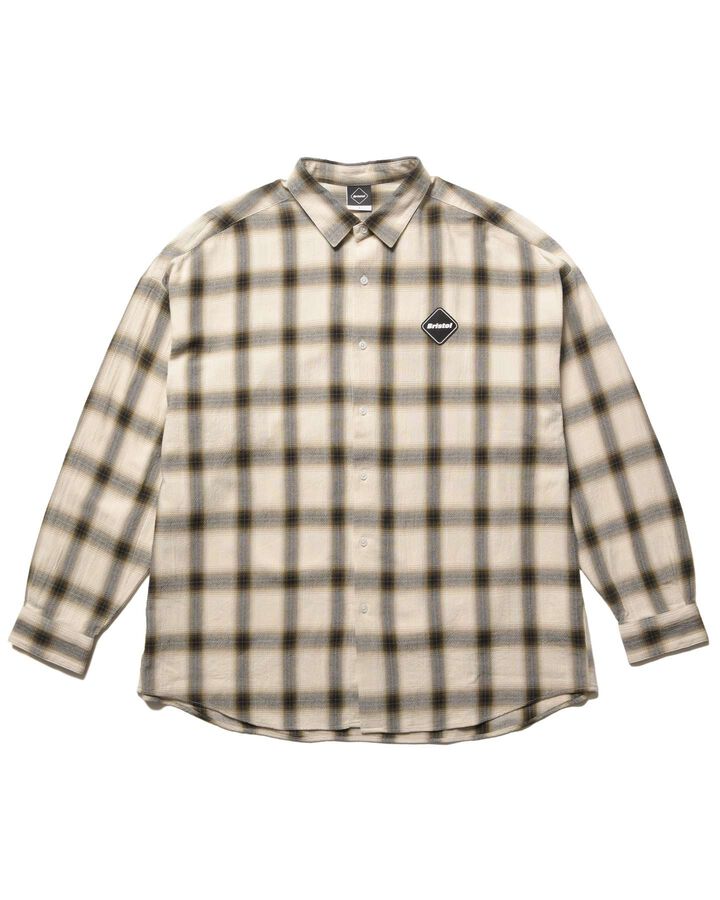 BIG LOGO L/S BAGGY SHIRT,BEIGE, medium