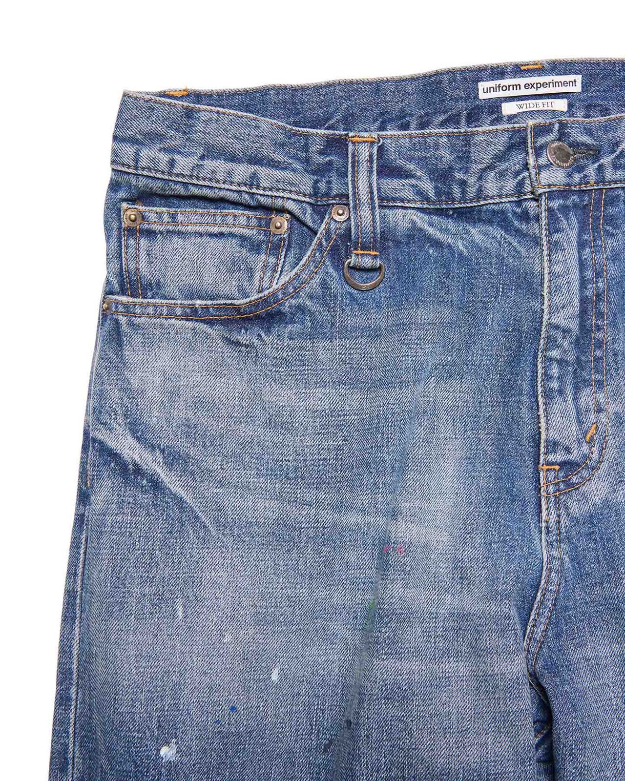 DAMAGED DENIM WIDE-FIT JEANS,INDIGO, large image number 2