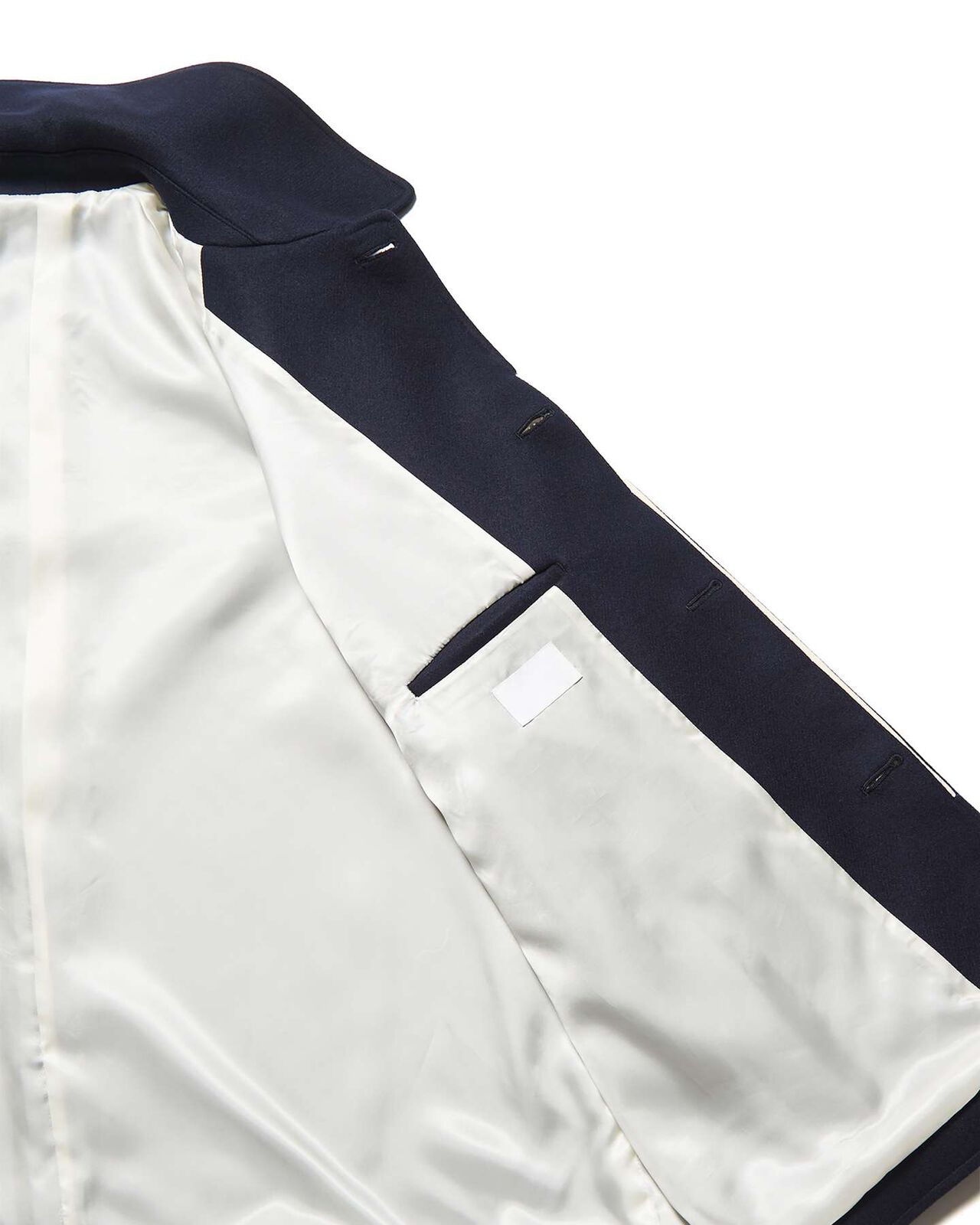 WOOL MELTON SHORT OVERCOAT,NAVY, large image number 3
