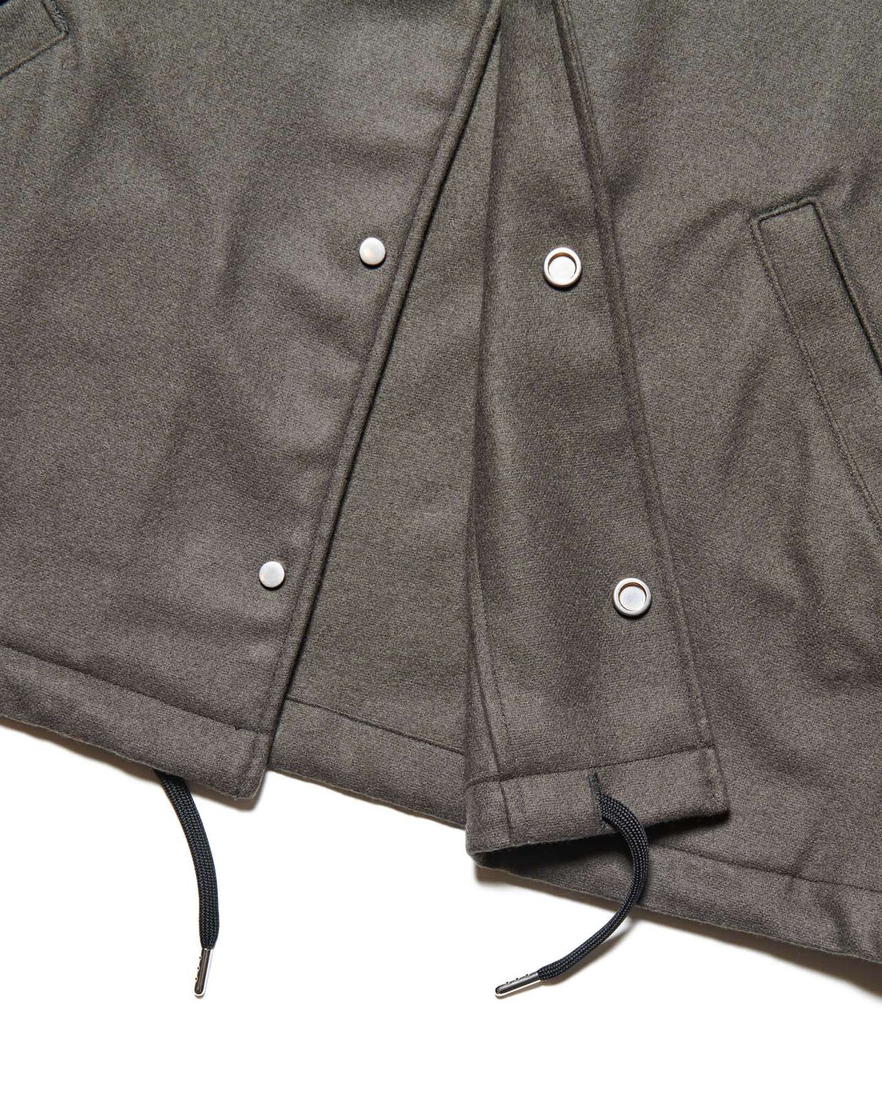 LIGHT MELTON WOOL COACH JACKET,CHARCOAL GRAY, large image number 2
