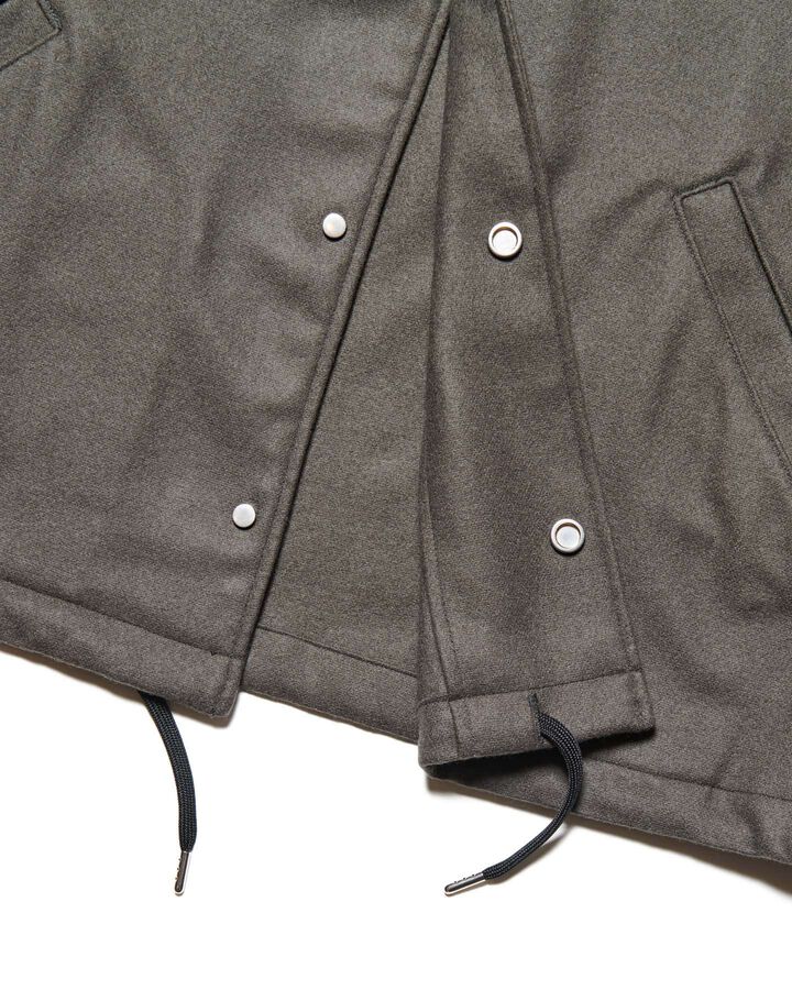 LIGHT MELTON WOOL COACH JACKET,CHARCOAL GRAY, medium image number 2