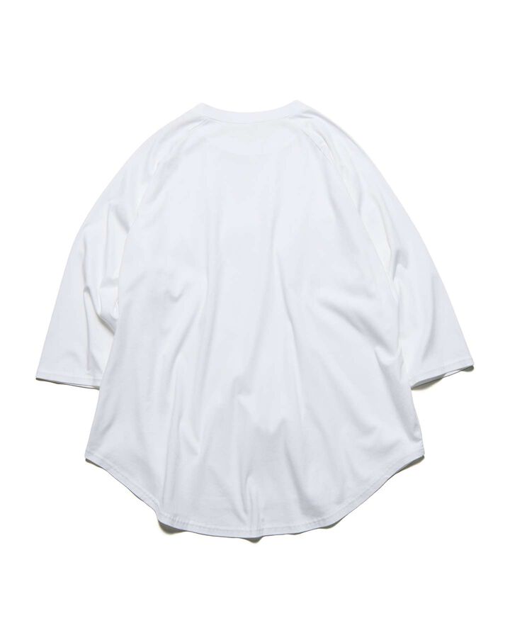 RAGLAN 3/4 SLEEVE WIDE TEE,WHITE, medium image number 1