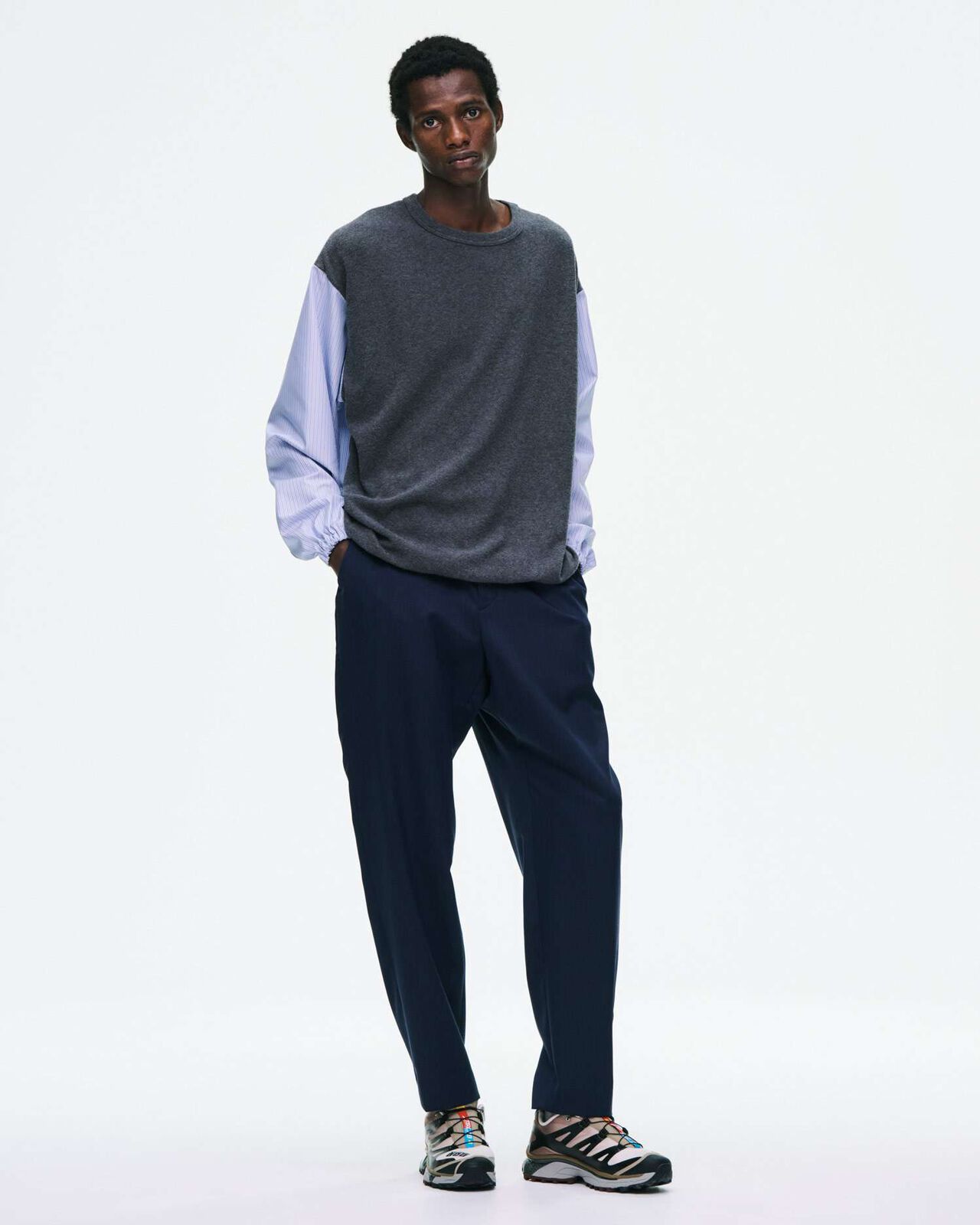 FABRIC-MIX L/S TOP,LIGHT BLUE, large image number 8