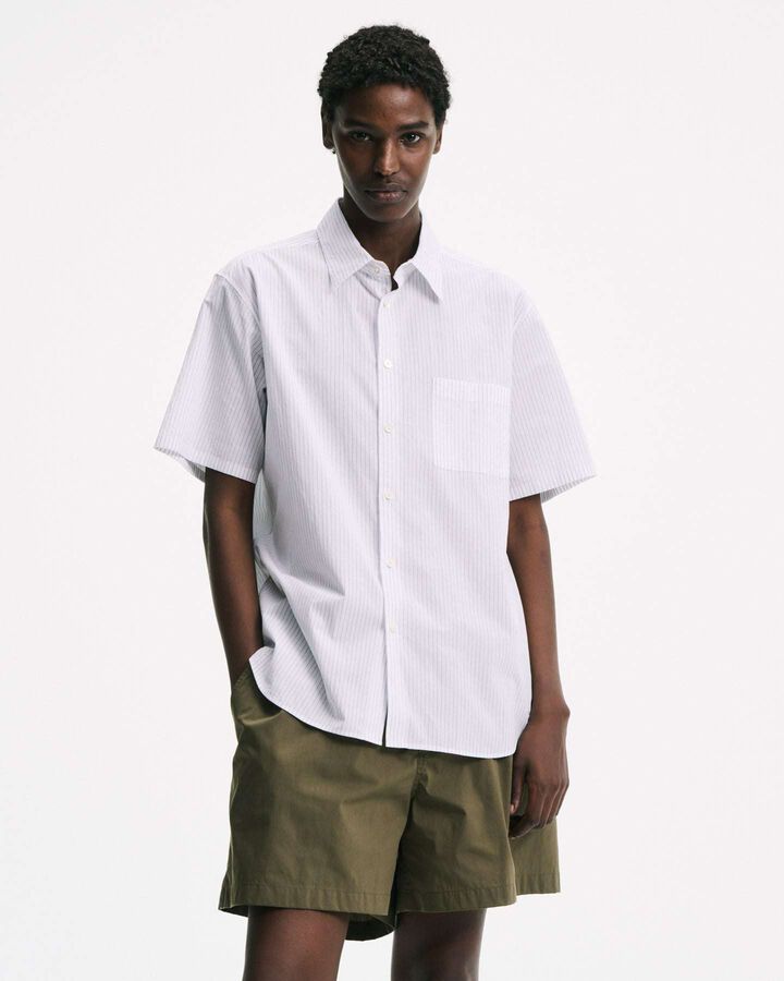 VOILE WASHER REGULAR-FIT S/S SHIRT,WHITE, medium image number 5