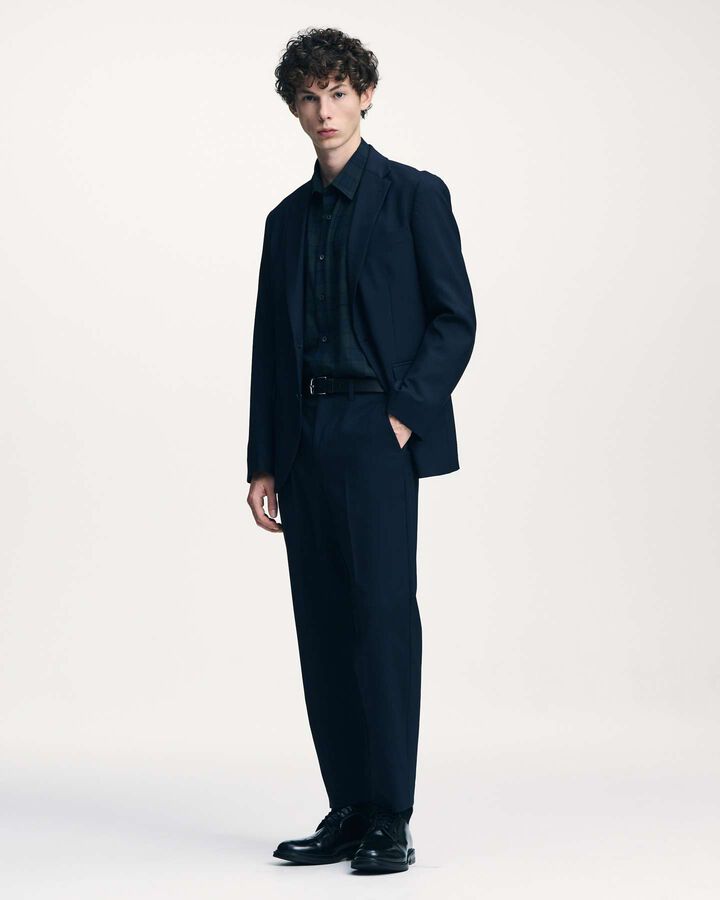 WOOL TROPICAL STANDARD 2BUTTON JACKET,NAVY, medium image number 7