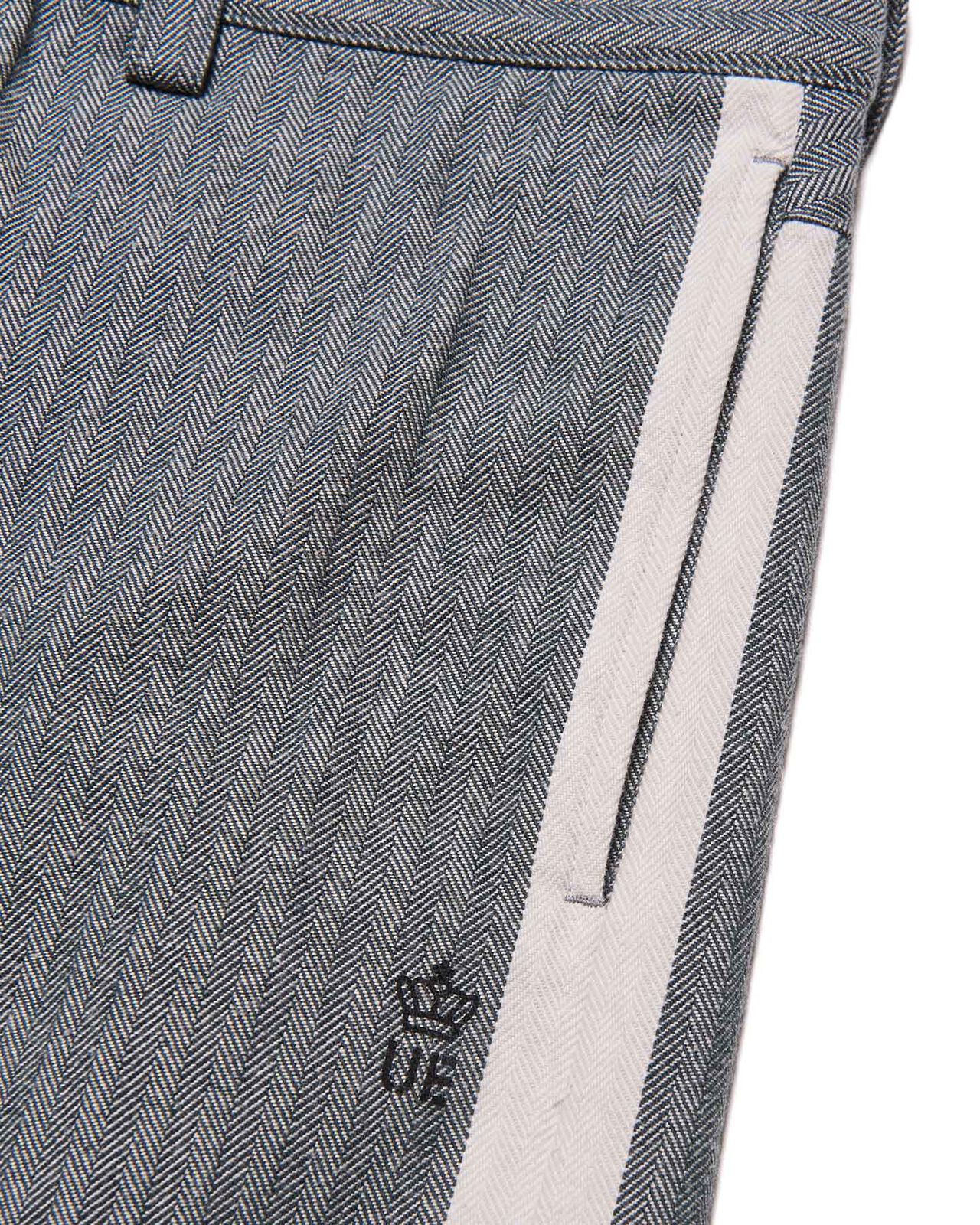 SELVAGE HERRINGBONE PANTS,CHARCOAL GRAY, large image number 2