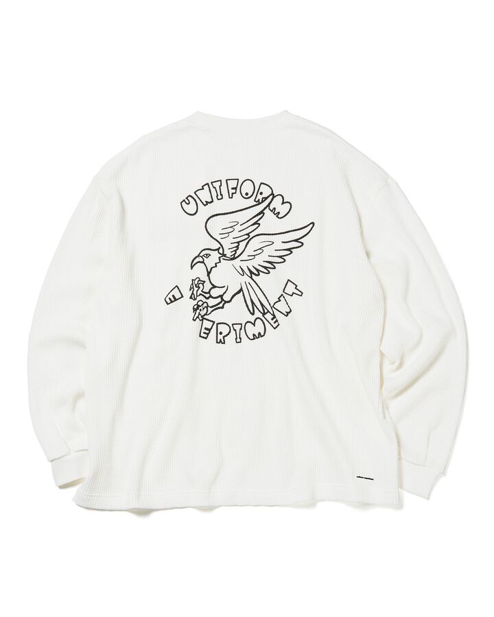UEAFA WAFFLE L/S BAGGY TEE,WHITE, medium image number 1