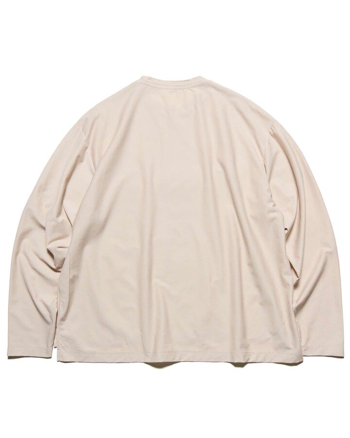 DOUBLE LOCK STITCH L/S TEE,BEIGE, medium image number 1