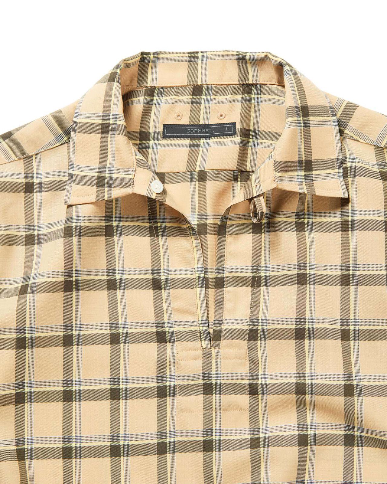 WOOL TWILL PULLOVER SHIRT,BEIGE, large image number 2