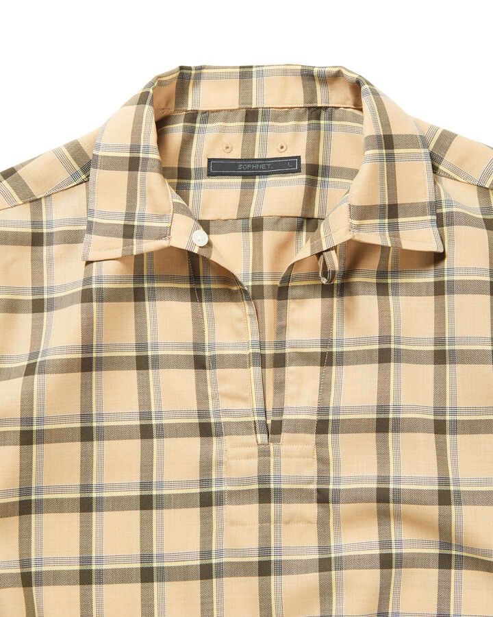 WOOL TWILL PULLOVER SHIRT,BEIGE, medium image number 2