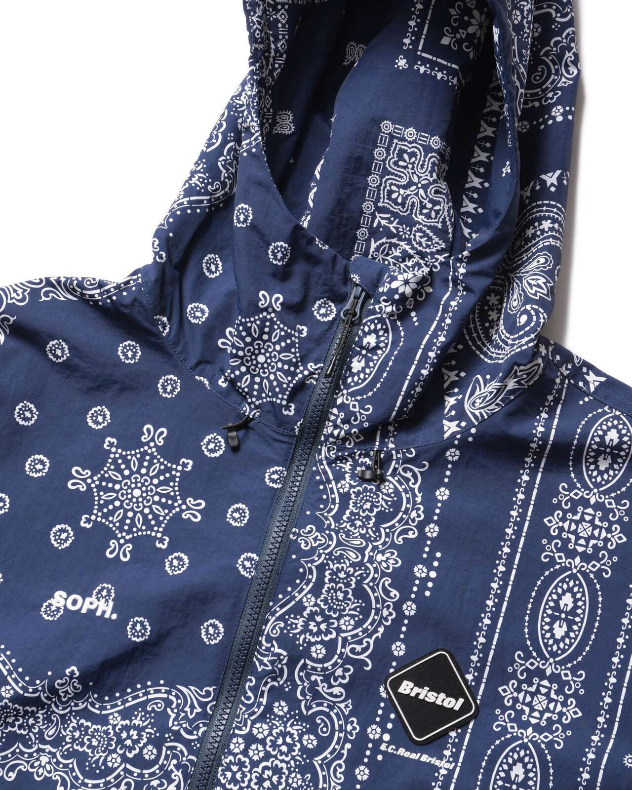 BANDANA NYLON HOODED BLOUSON,NAVY, large image number 2