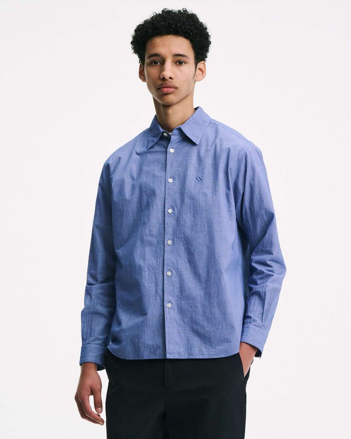 VOILE WASHER REGULAR-FIT SHIRT,NAVY, medium image number 4
