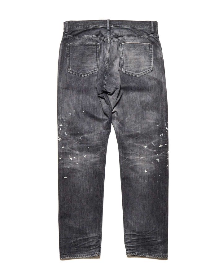 DAMAGED TAPERED-FIT JEANS,BLACK, medium image number 1