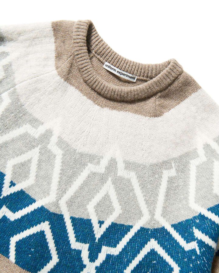 NORDIC CREWNECK SWEATER,BEIGE, medium image number 2