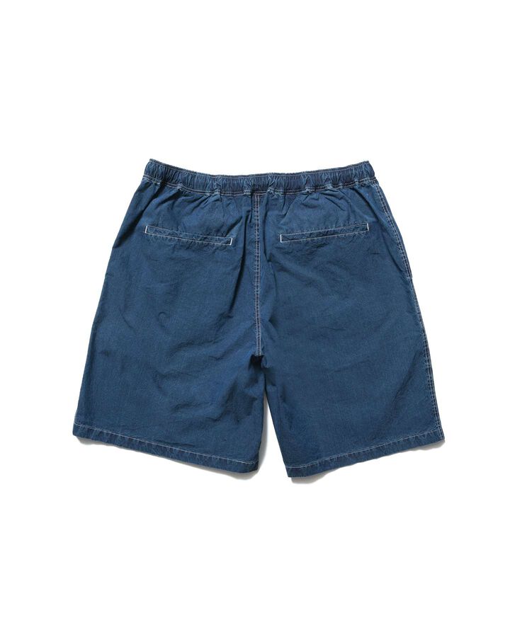 WASHED CRISP DENIM EASY SHORTS,INDIGO, medium image number 1