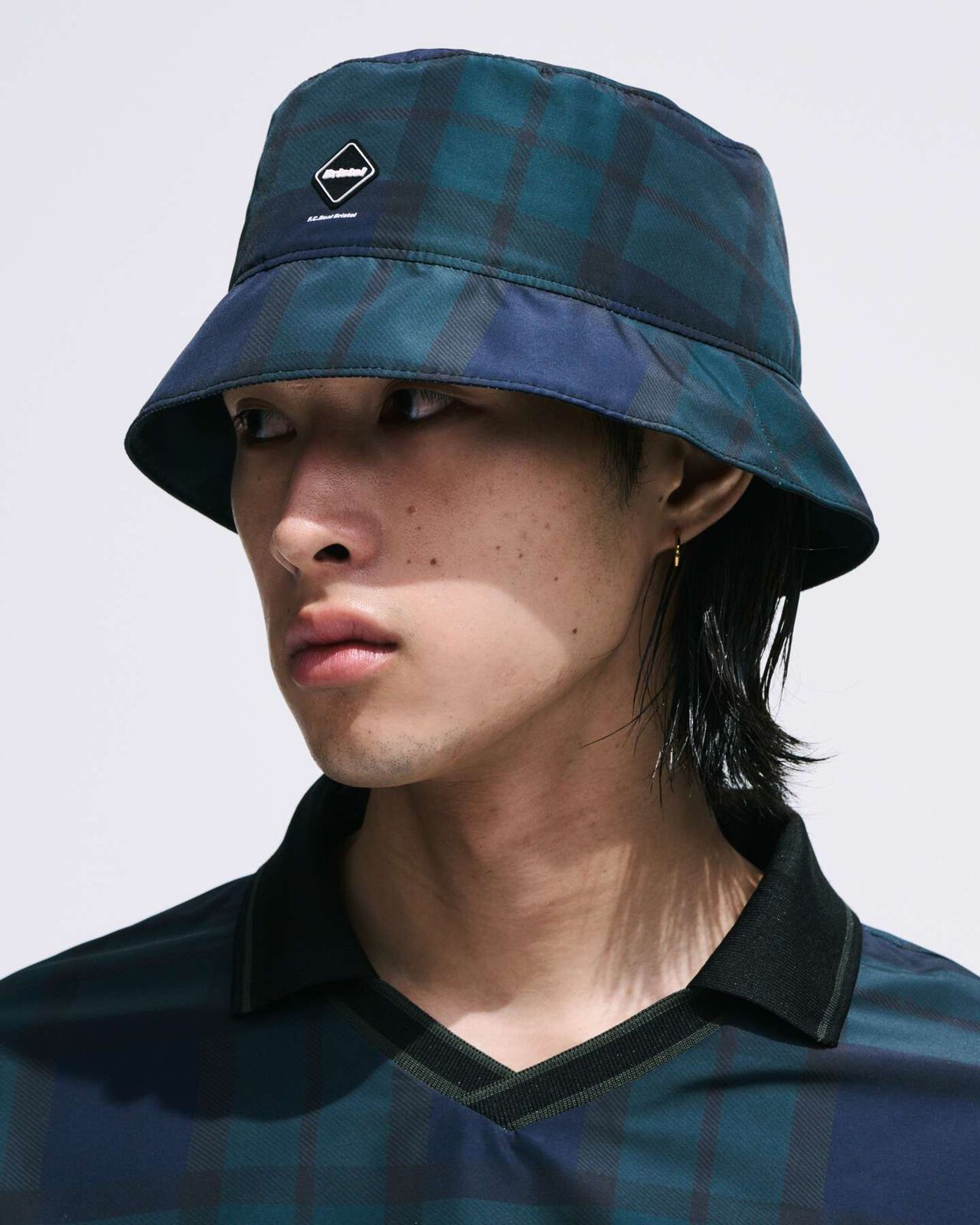 PLAID HAT,NAVY, large image number 7