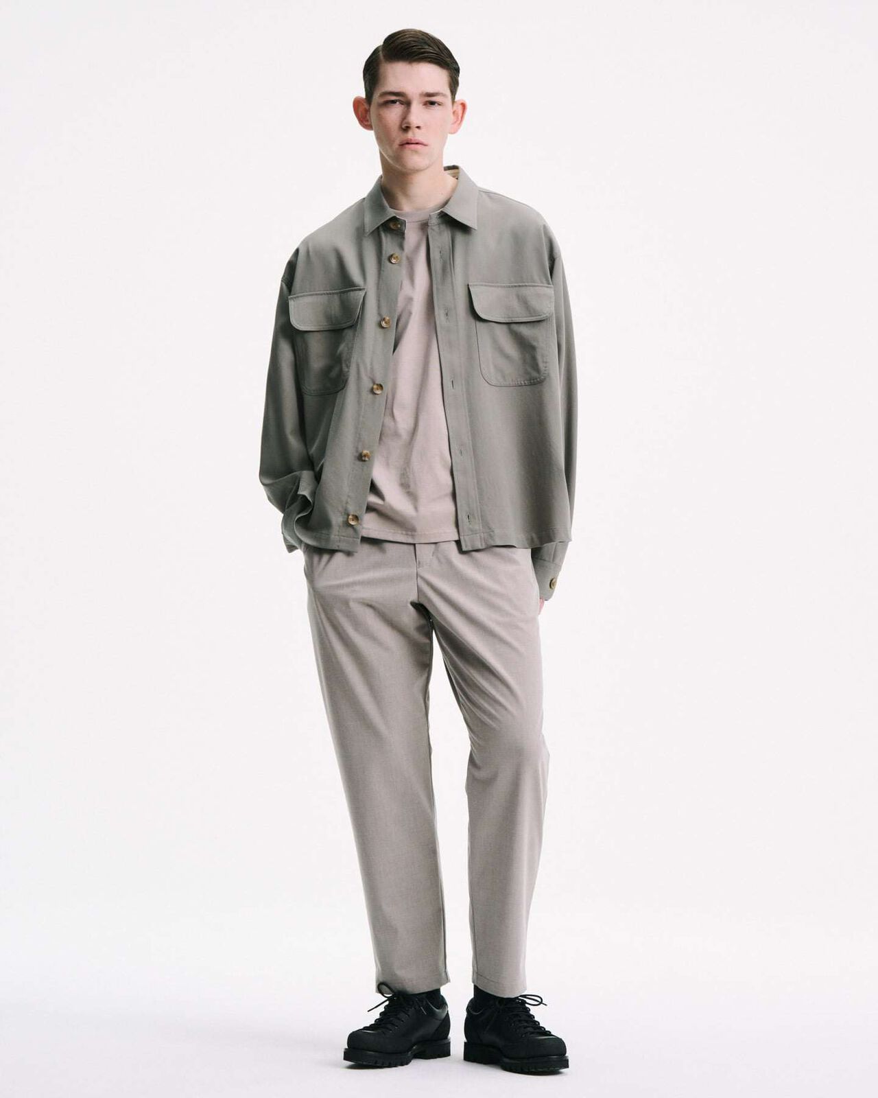 WASHER WOOL CPO SHIRT,KHAKI, large image number 5