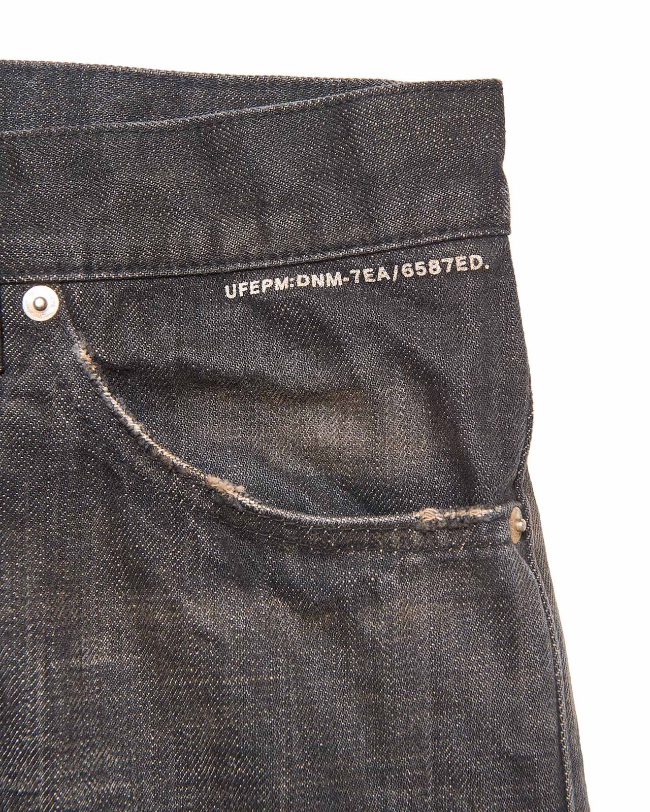 DAMAGED DENIM REGULAR-FIT JEANS,BLACK, large image number 3