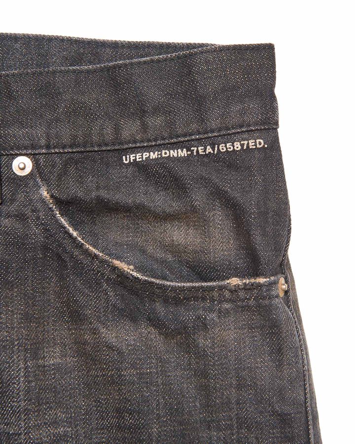 DAMAGED DENIM REGULAR-FIT JEANS,BLACK, medium image number 3