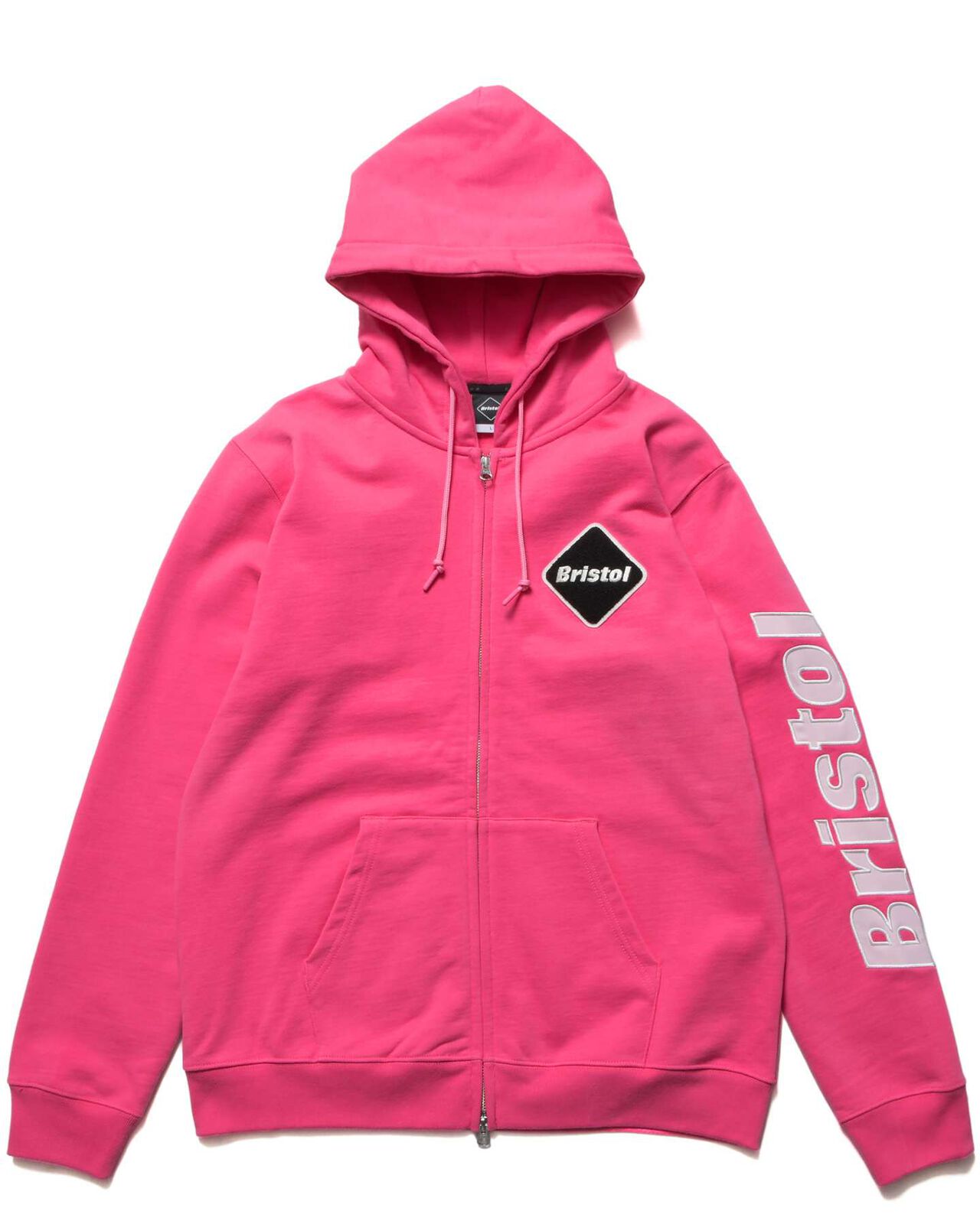 SLEEVE LOGO ZIP-UP SWEAT HOODIE,PINK, large image number 0