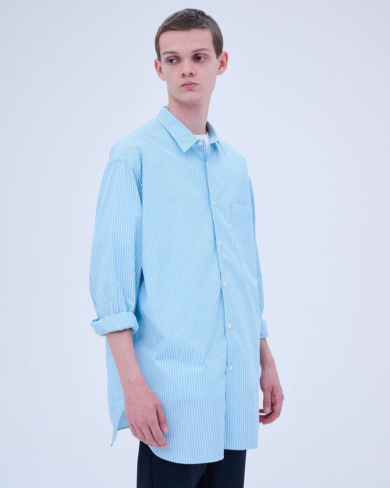 BAGGY LONG SHIRT,BLUE, large image number 4
