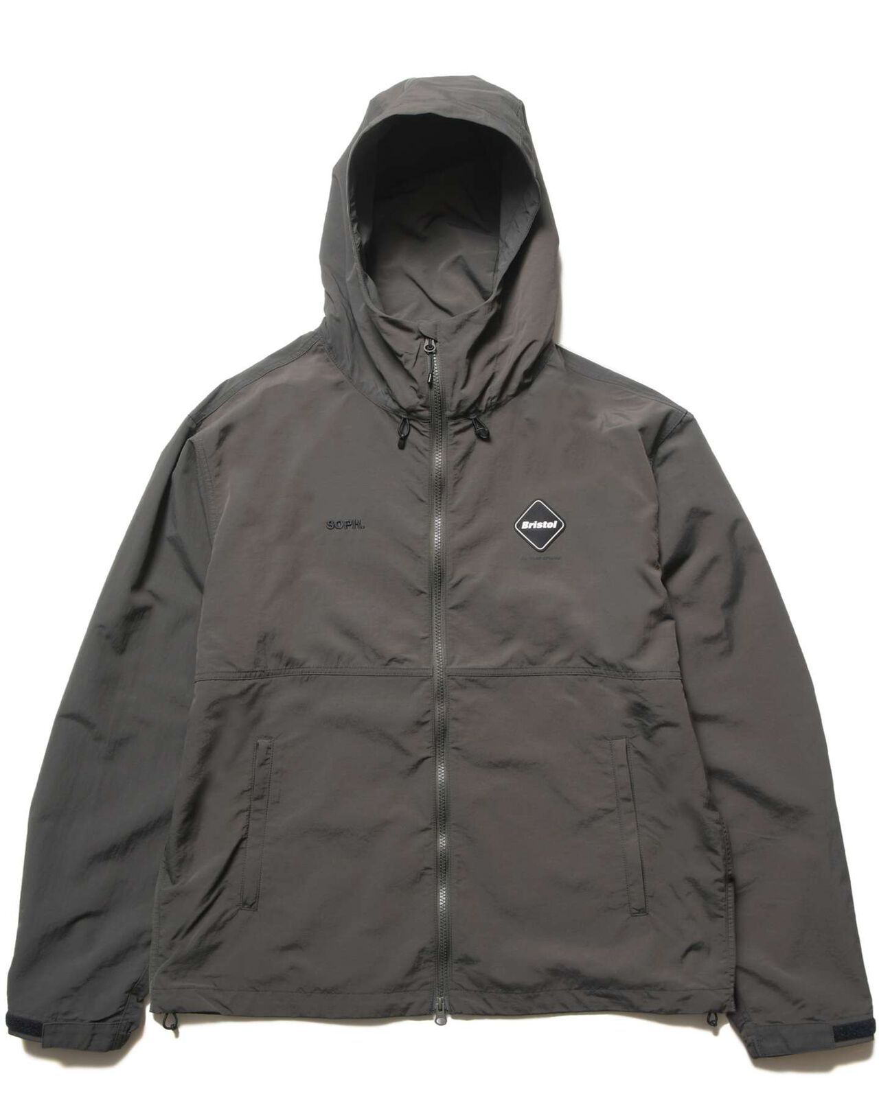 NYLON HOODED BLOUSON,CHARCOAL GRAY, large image number 0