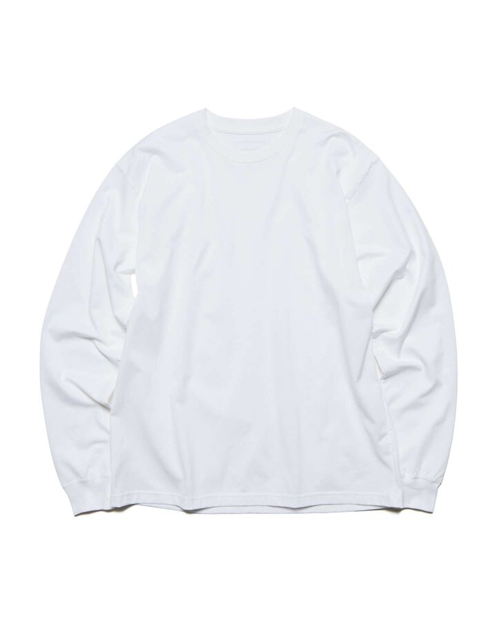 LUSTER COTTON ESSENTIAL L/S TEE,WHITE, medium image number 0