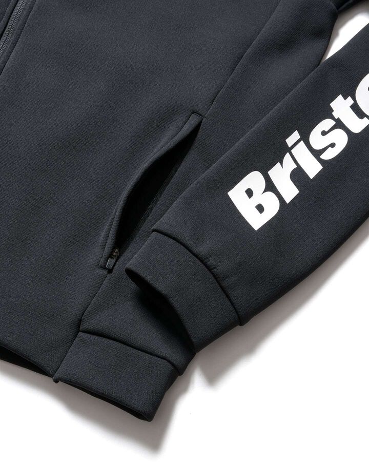 QUARTER KNIT ESSENTIAL ZIP-UP HOODIE,BLACK, medium image number 3
