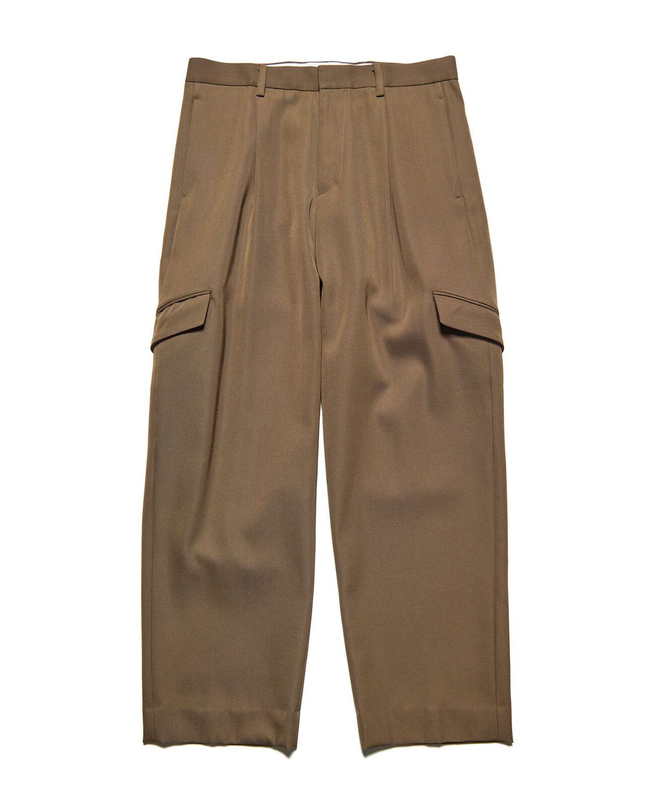 DOESKIN WOOL SIDE POCKET SLACKS,BROWN, large image number 0