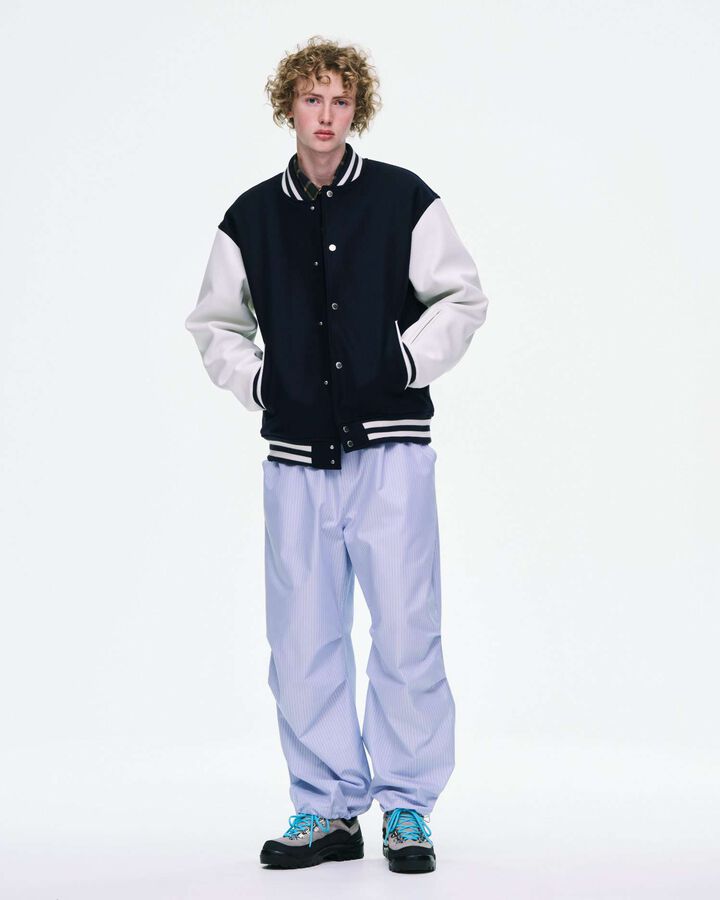 WOOL MELTON VARSITY JACKET,ORANGE, medium image number 7